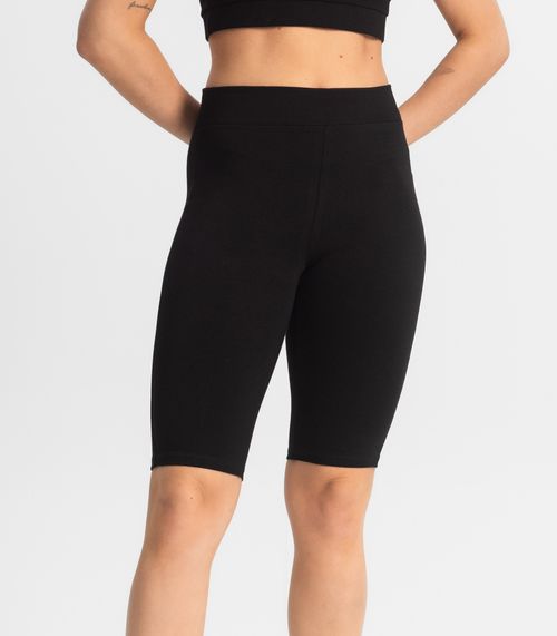 Bermuda Ciclista Feminina em Cotton Pesado Select Preto