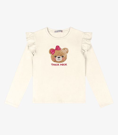 Blusa Infantil Manga Longa Trick Nick Bege