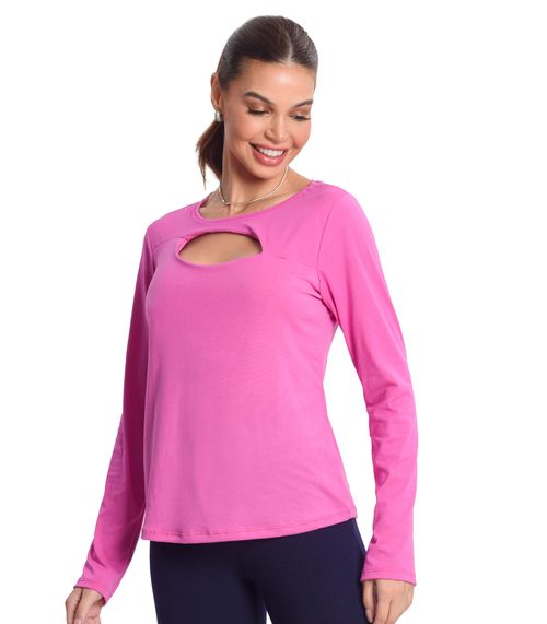 Blusa Manga Longa Feminina Rovitex Rosa
