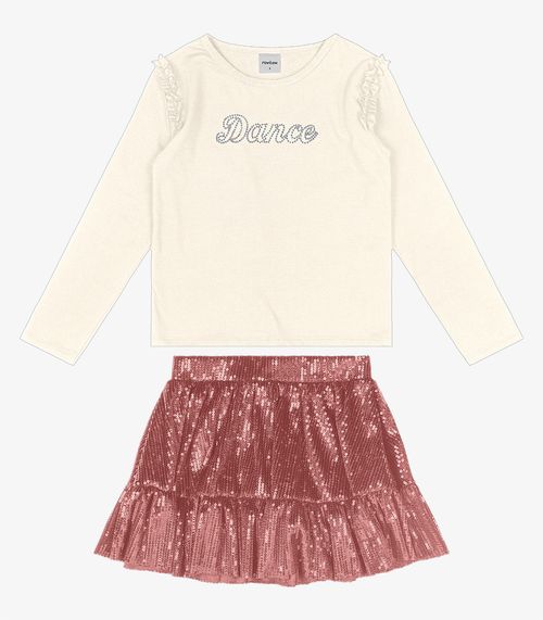 Conjunto Infantil Blusa Com Saia Trick Nick Unica