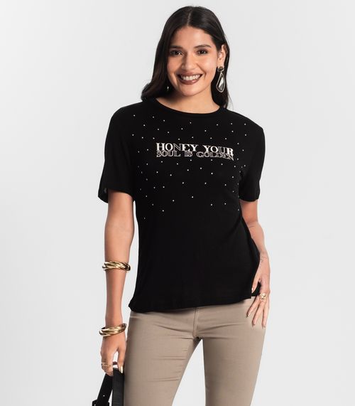 Blusa Visco Tricot Feminina Rovitex Preto