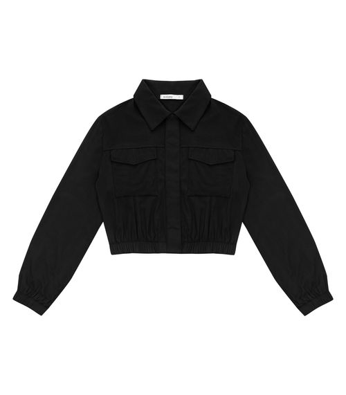 Jaqueta Feminino em Viscose Dobby Endless Preto
