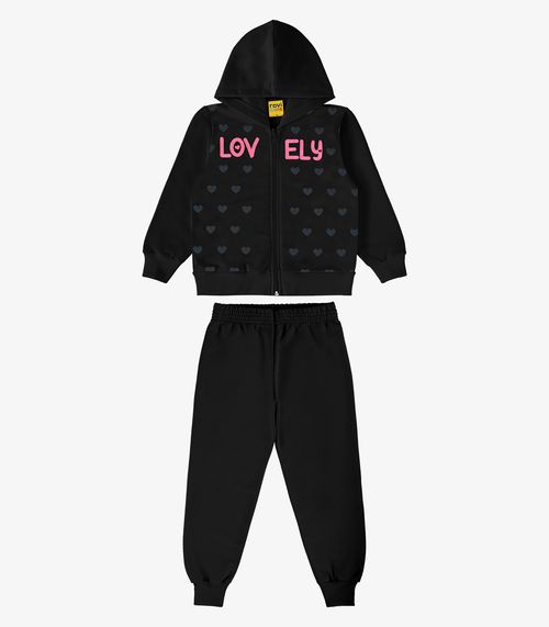 Conjunto Infantil Jaqueta Com Calça Rovi Kids Preto