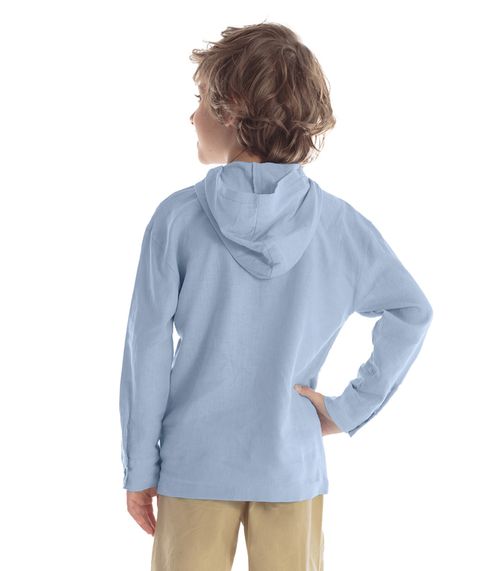 Camisa Infantil Manga Longa Com Capuz Trick Nick Azul