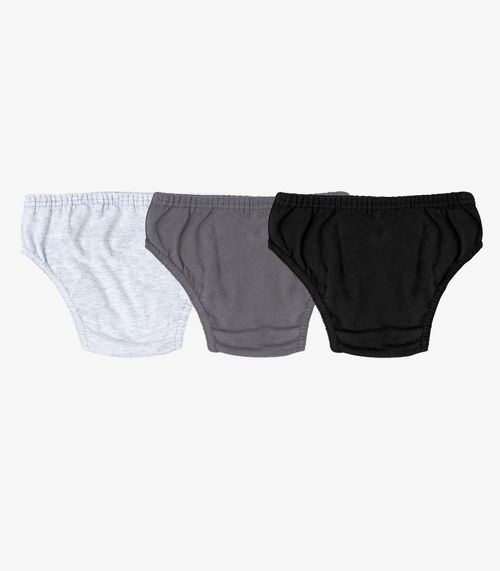 Kit 3 Cuecas Slip Infantil Em Algodão Select Preto