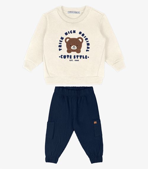 Conjunto Blusão Com Calça Trick Nick Bege