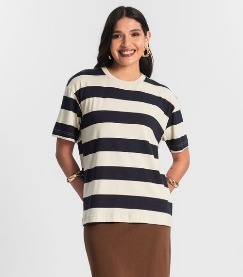 T- Shirt Feminina Cotton Leve Rovitex Azul