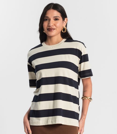 T- Shirt Feminina Cotton Leve Rovitex Azul