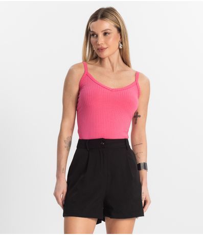 Blusa Básica de Alça Feminina Rovitex Rosa