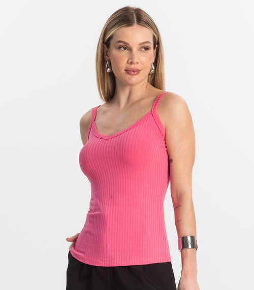 Blusa Básica de Alça Feminina Rovitex Rosa