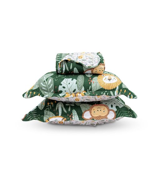Kit Cobre Leito Casual Kids Casal Appel Verde