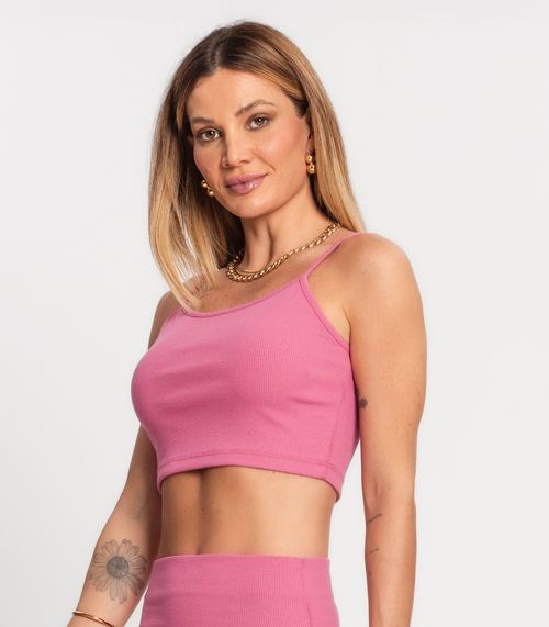 Top Feminino Ribana Canelada Kohmar Rosa