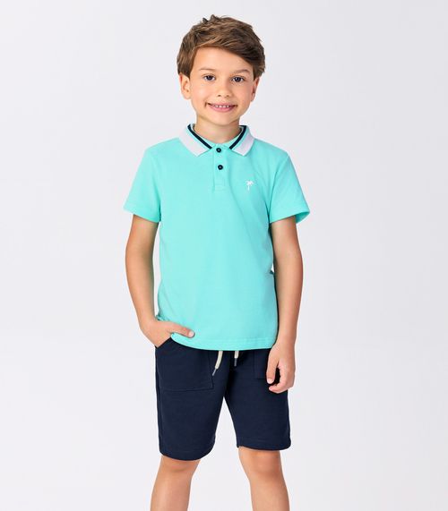 Conjunto Infantil Polo Com Bermuda Trick Nick Azul