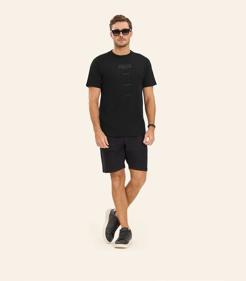 Camiseta Masculina em Meia Malha Diametro Preto