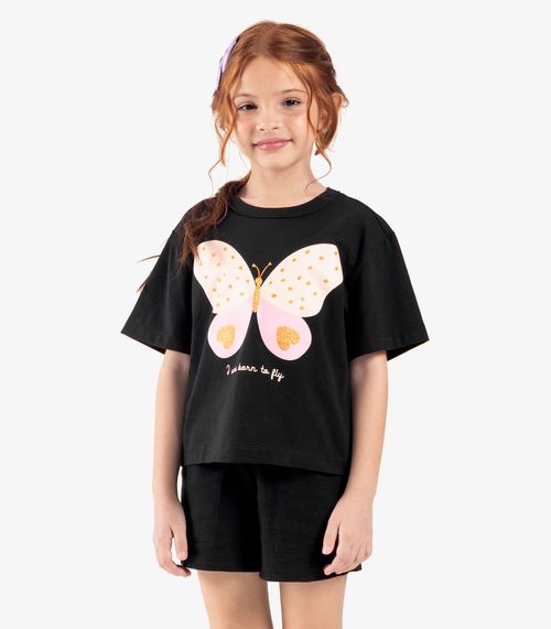 Blusa Feminina Infantil Rovi Kids Preto