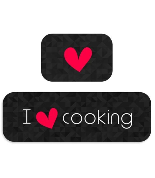 Jogo De Tapetes Para Cozinha Wevans Preto