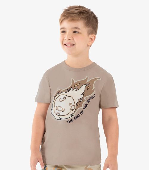 Pijama Infantil Menino Meia Malha Rovi Kids Marrom