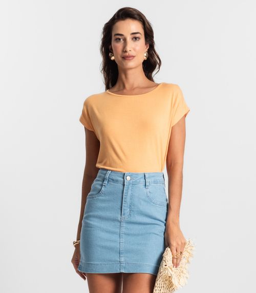 Blusa Feminina Manga Curta KO Laranja