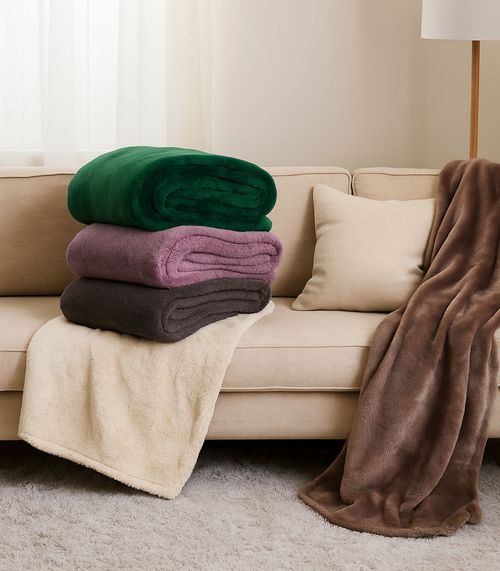 Manta de Microfibra Lisa Casal Infinita Cor Verde