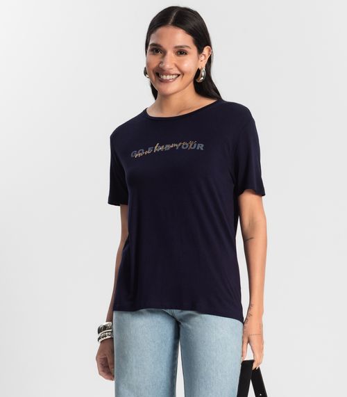 Blusa Feminina Viscotorcion Rovitex Azul