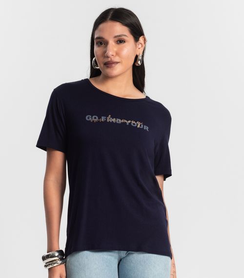 Blusa Feminina Viscotorcion Rovitex Azul