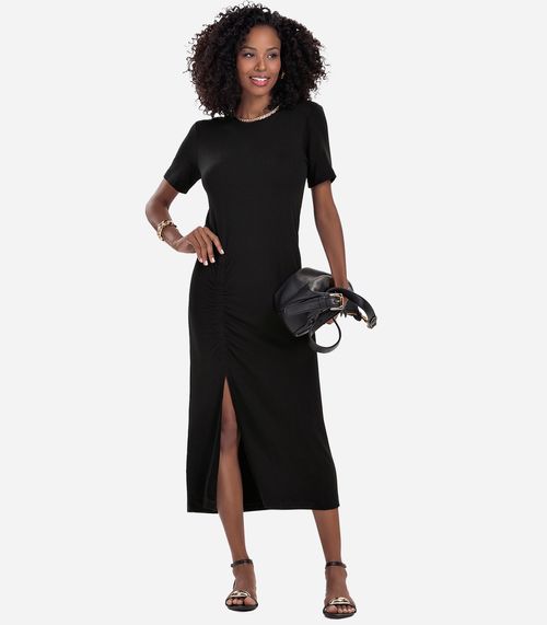 Vestido Feminino Molecotton Midi Rovitex Preto