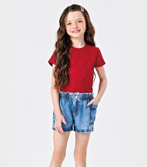 Shorts Menina Jeans Trick Nick Azul