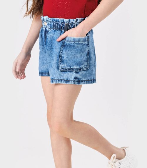 Shorts Menina Jeans Trick Nick Azul