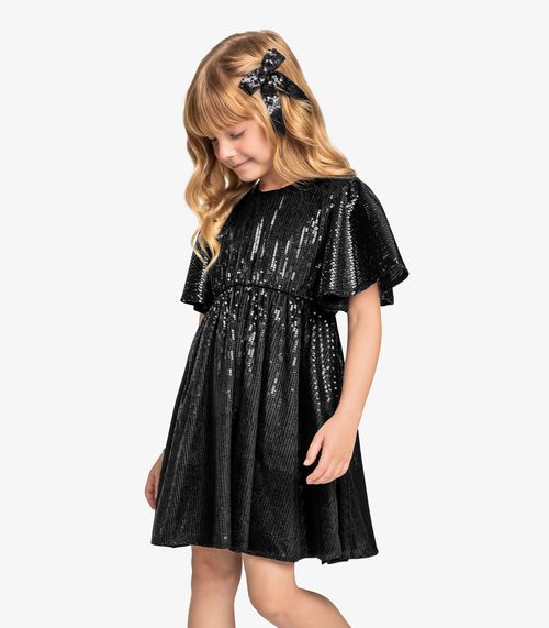 Vestido Infantil Trick Nick Preto