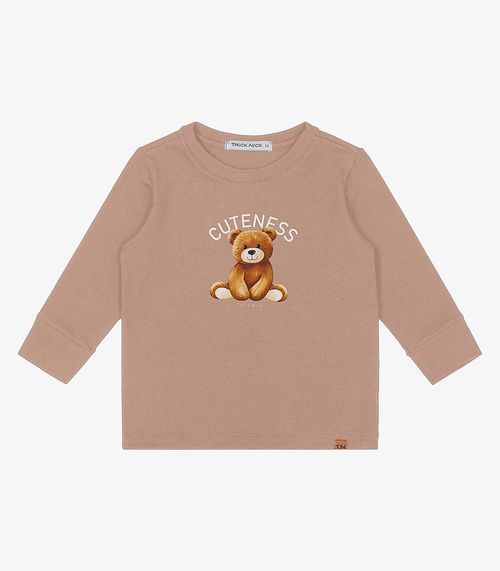 Camiseta Infantil Manga Longa Trick Nick Marrom