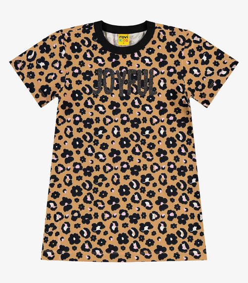 Vestido Infantil em Meia Malha Rovi Kids Bege