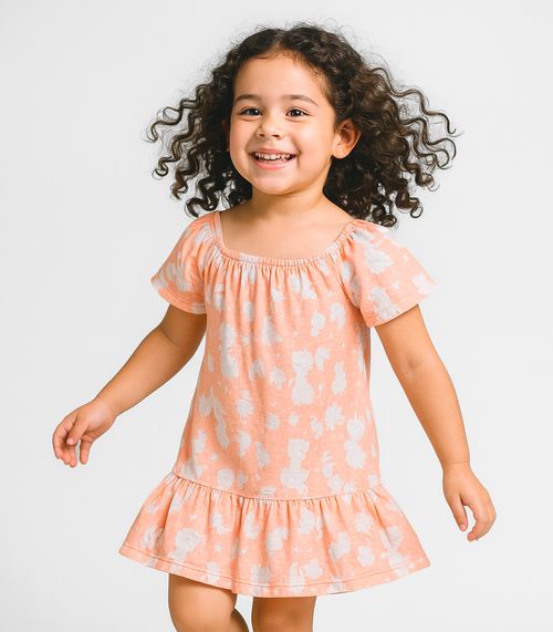 Vestido Infantil Oncinha Infinita Cor Rosa