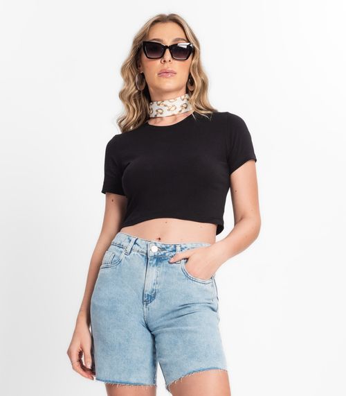 Blusa Feminina Em Cotton Leve Endless Preto