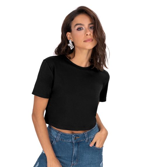 Blusa Feminina Em Cotton Leve Endless Preto