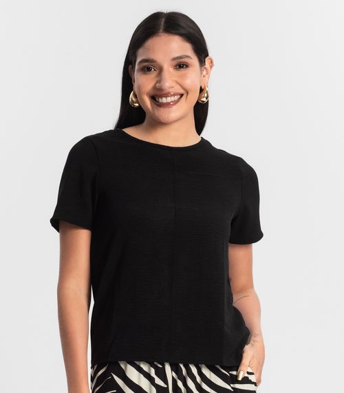 Blusa Manga Curta em Air Flow Rovitex Preto