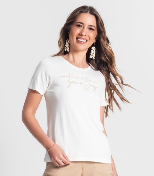 Camiseta Feminina Rovitex Bege