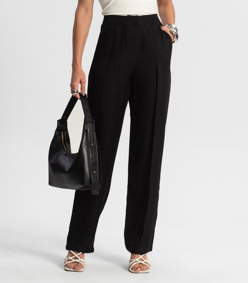 Calça Feminina Reta Alfaiataria Style Box Preto