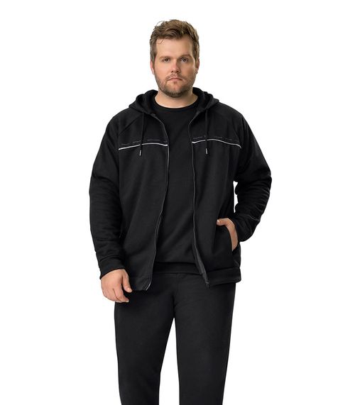 Jaqueta Masculina Plus Size Com Capuz Diametro Preto