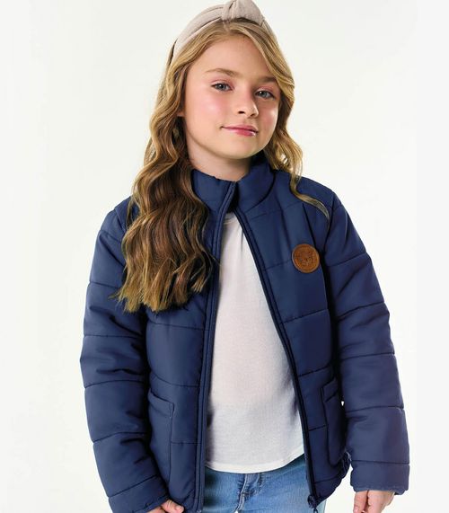Jaqueta Puffer Infantil Feminina Trick Nick Azul