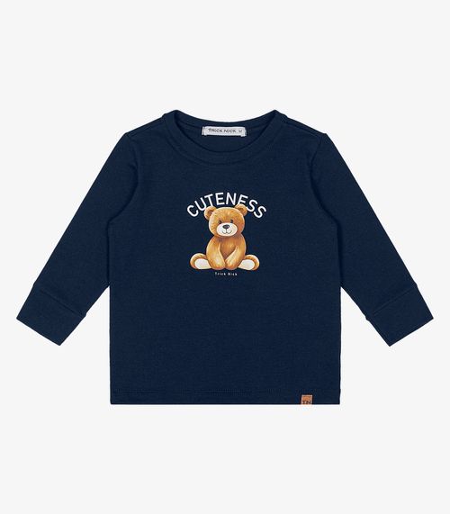 Camiseta Infantil Manga Longa Trick Nick Azul
