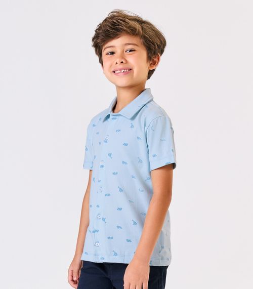 Conjunto Menino Camisa Com Bermuda Trick Nick Azul