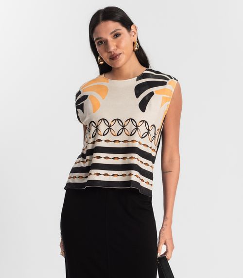 Regata Ampla com Estampa Roviex Preto