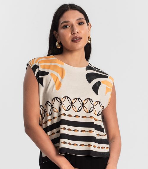 Regata Ampla com Estampa Roviex Preto