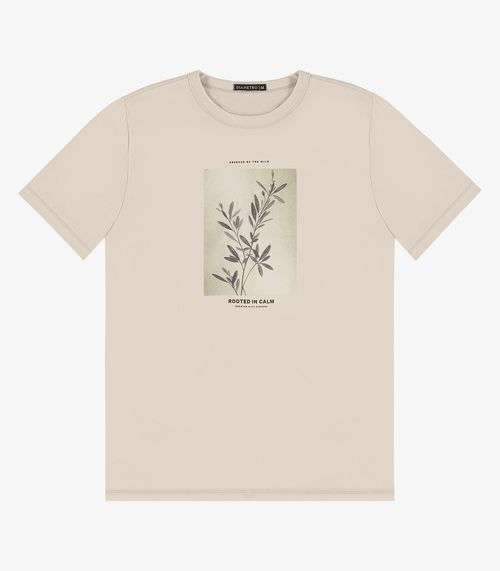Camiseta Masculina em Meia Malha Diametro Bege