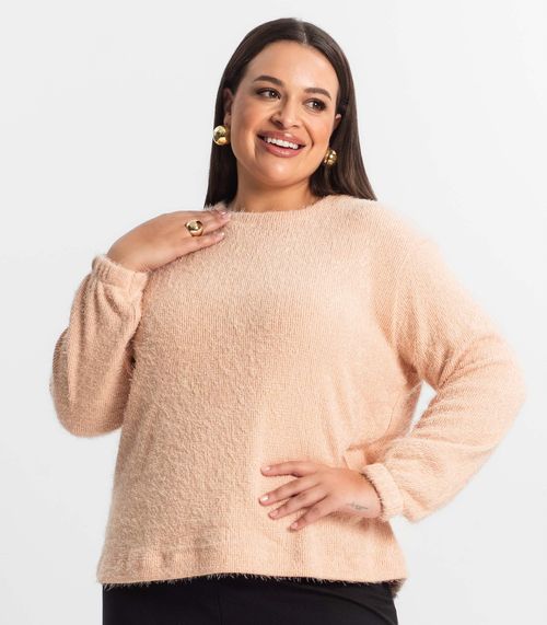 Blusão Feminino Plus Size Secret Glam Rosa