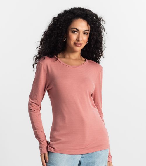 Blusa Manga Longa Feminina Rovitex Rosa