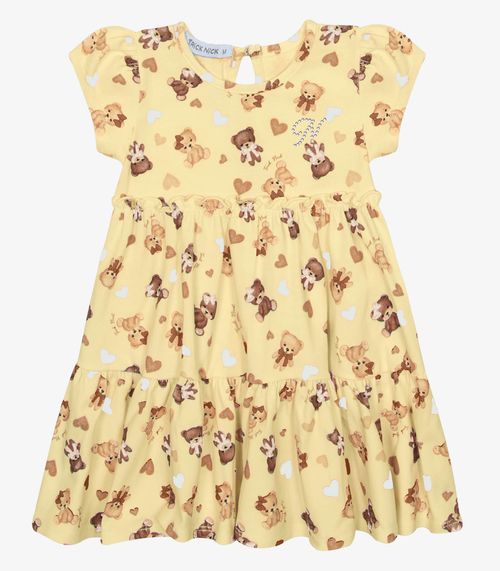 Vestido Infantil Cotton Trick Nick Amarelo