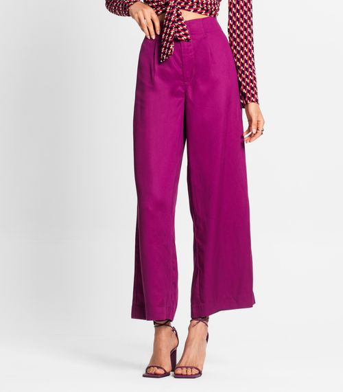 Calça Feminina Pantalona Em Sarja Endless Roxo