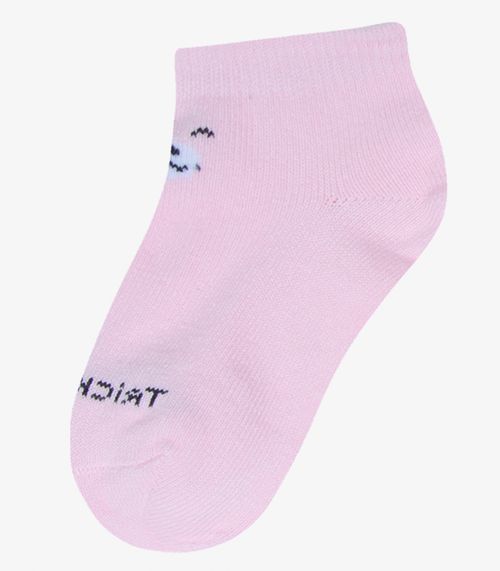 Kit 3 Pares De Meia Cano Curto Infantil Trick Nick Rosa