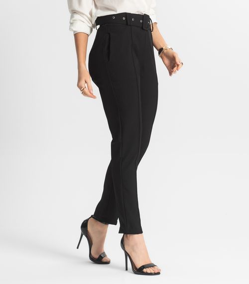 Calça Alfaiataria Tradicional Com Cinto Select Preto